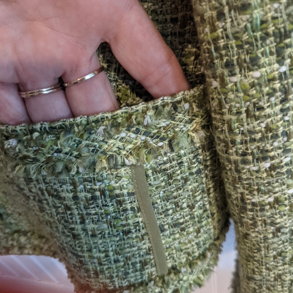 Green Talbots Tweed Open Blazer Jacket 14 - Picture 3 of 6